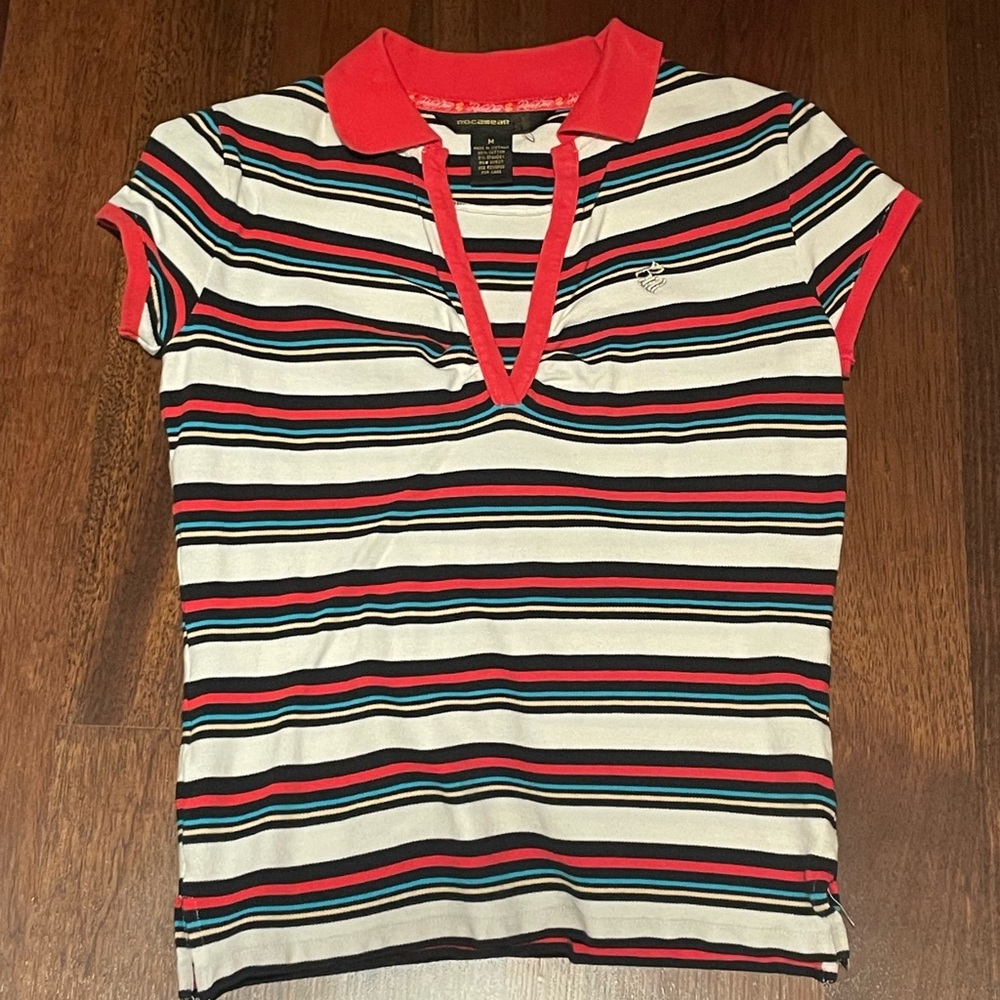 striped fitted shirt, 90s look
